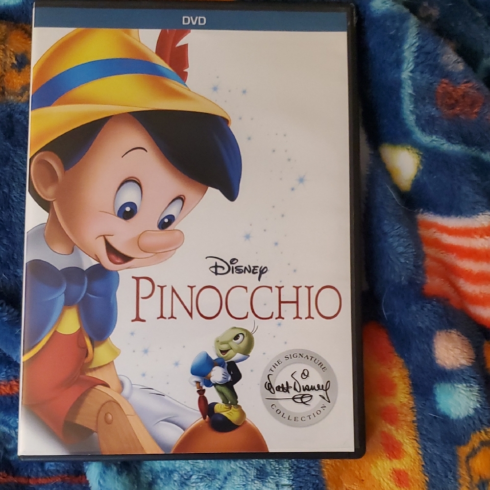 Disney Pinocchio DVD with Blue and Yellow Cover